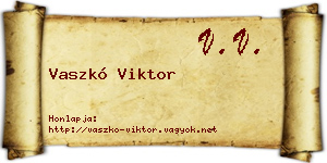 Vaszkó Viktor névjegykártya