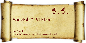 Vaszkó Viktor névjegykártya